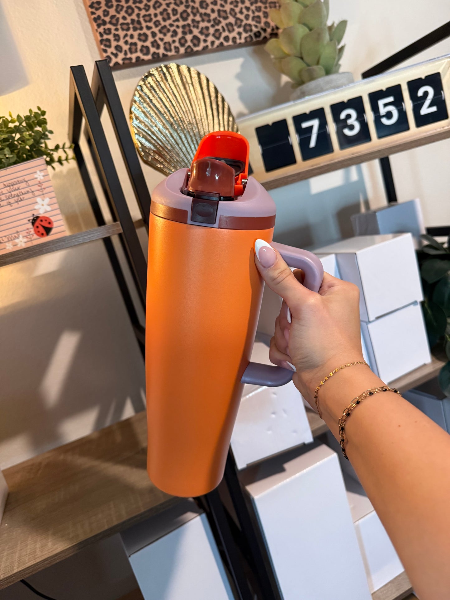 coral 30oz stainless steel sip flip straw cup