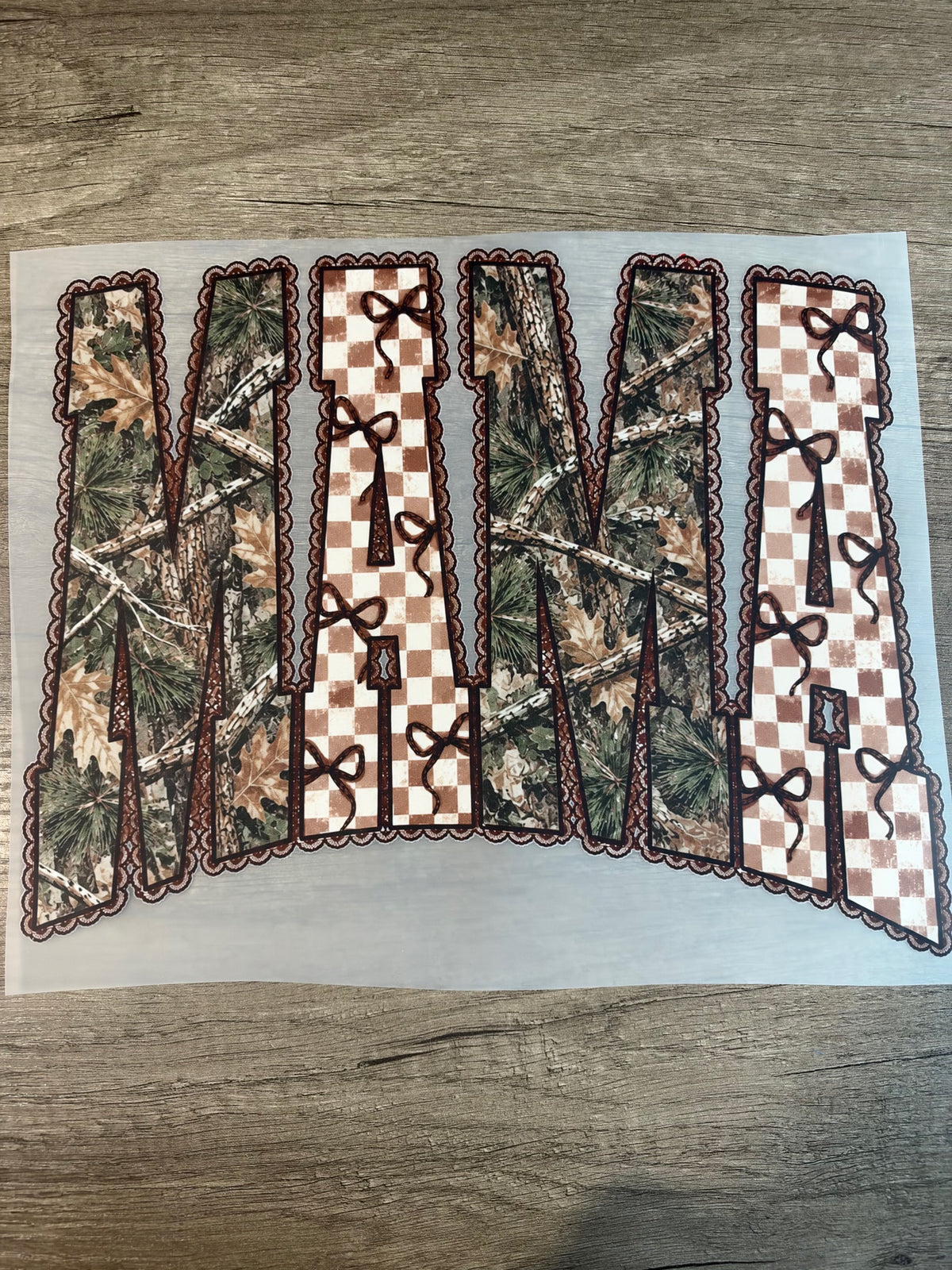 camo and checkered mama transfer