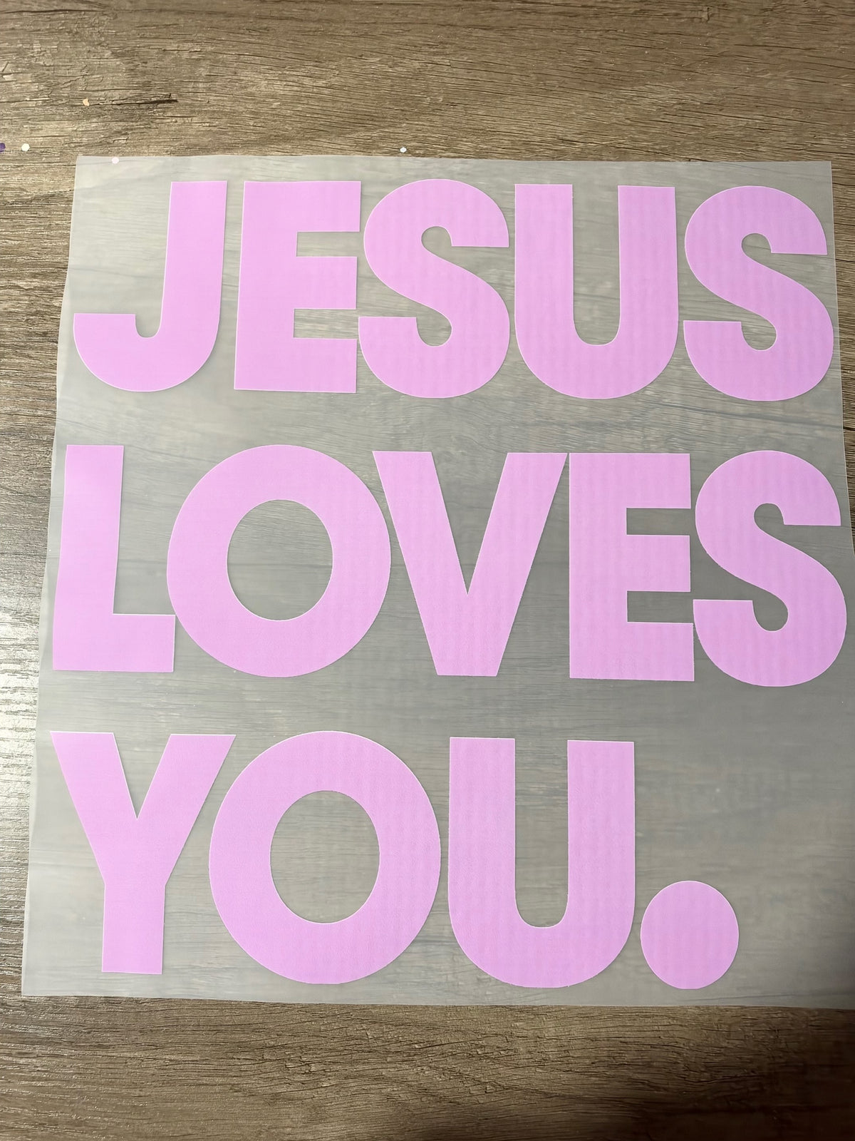 pink jesus loves you transfer