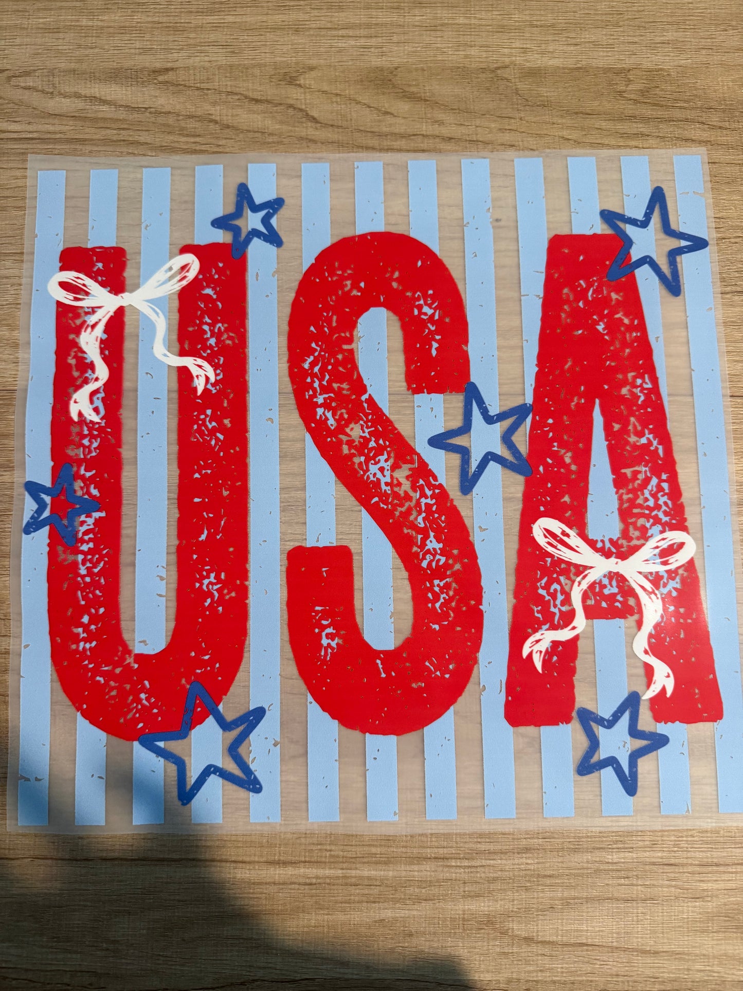 USA with stripes transfer