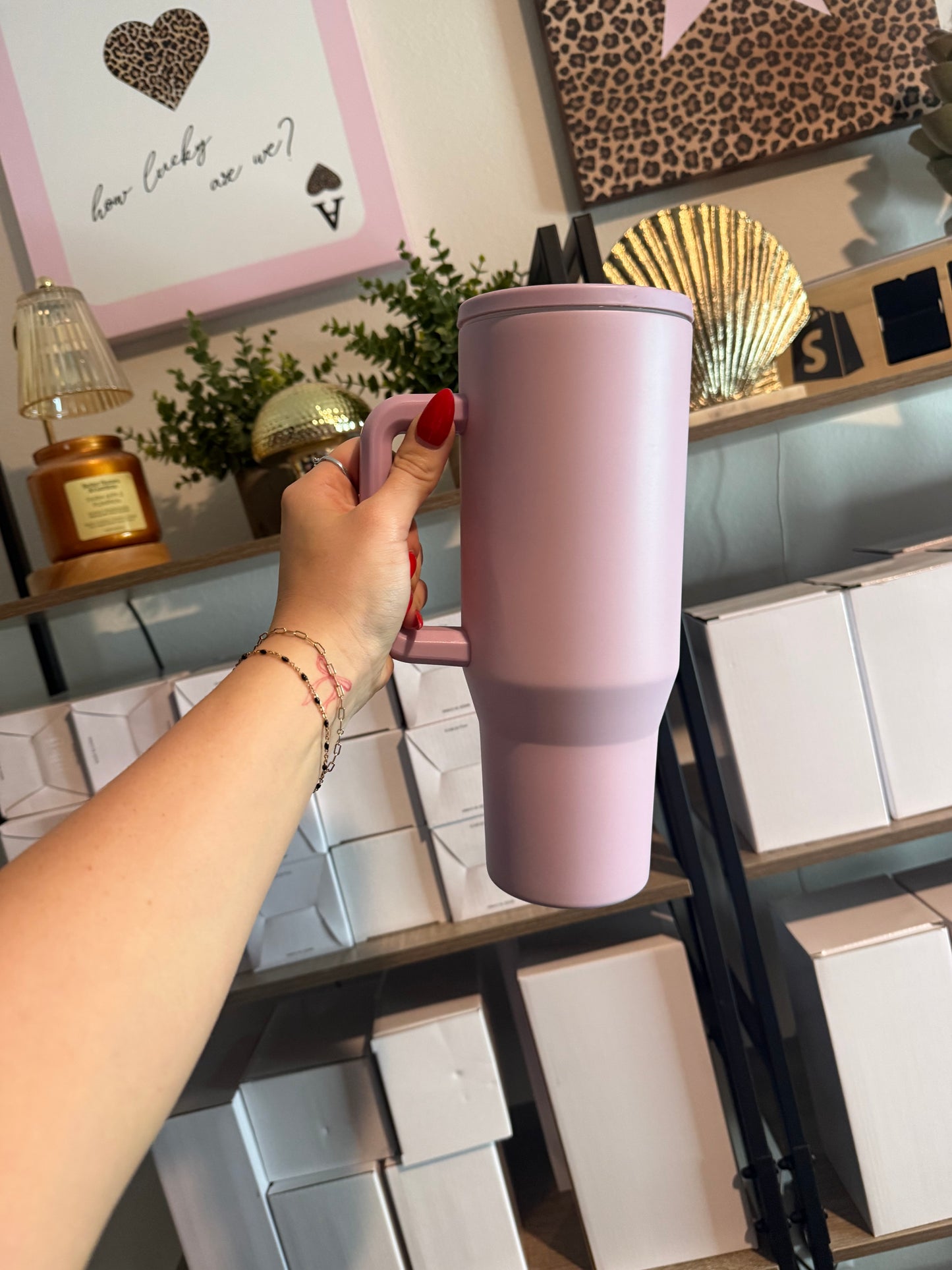 purple 40oz stainless steel flip straw cup