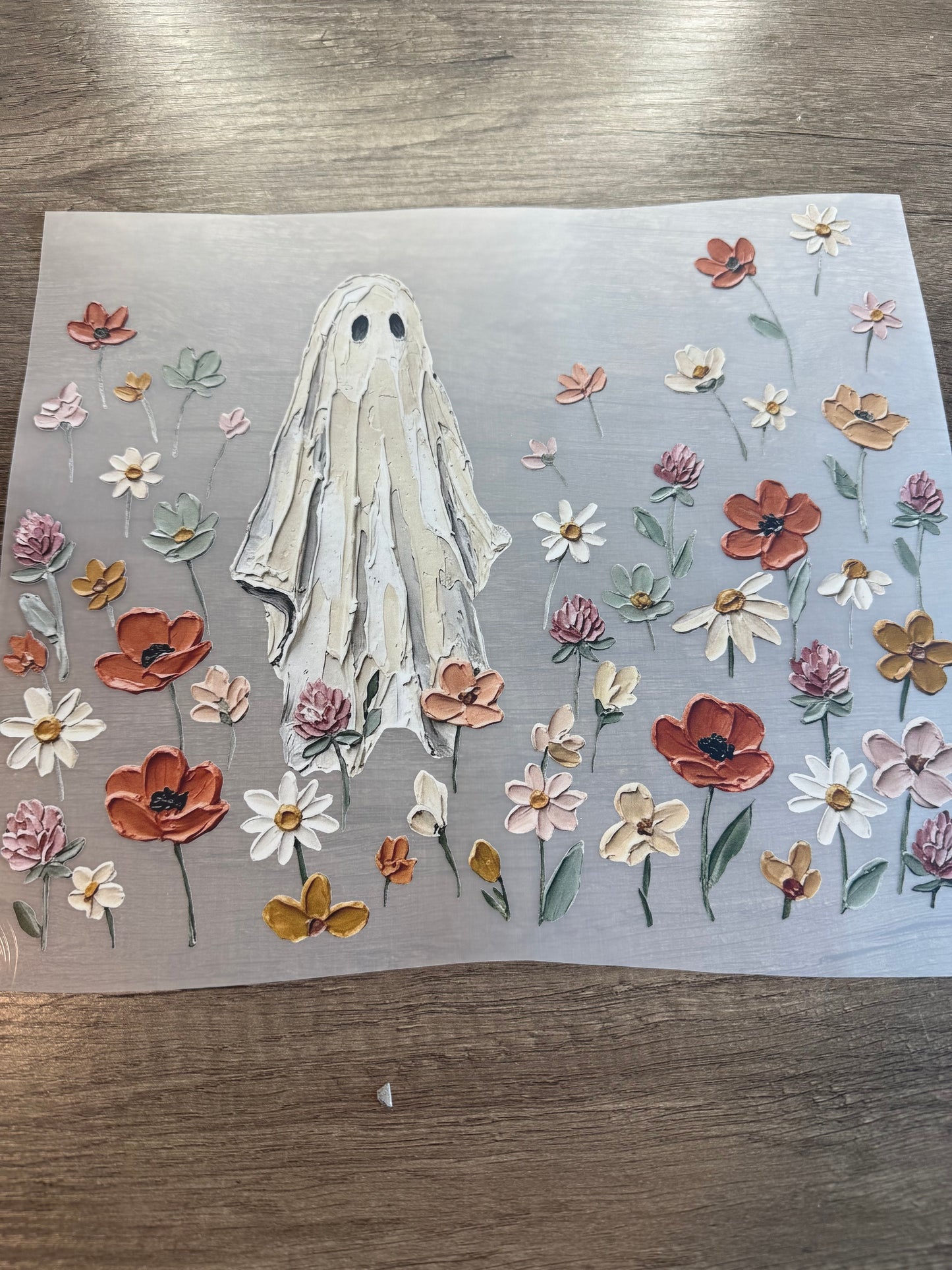 ghost with flowers transfer