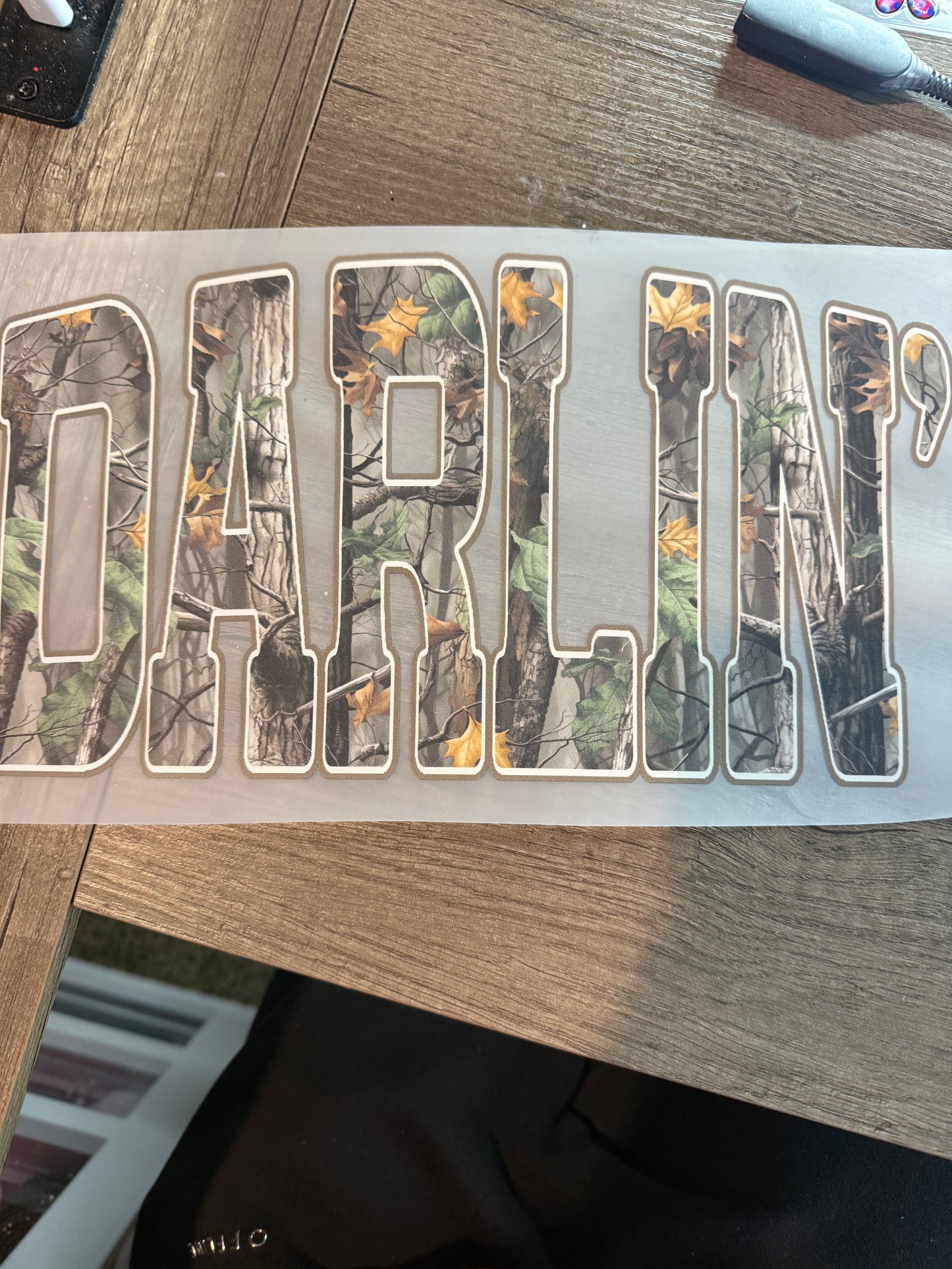 camo darlin’ transfer
