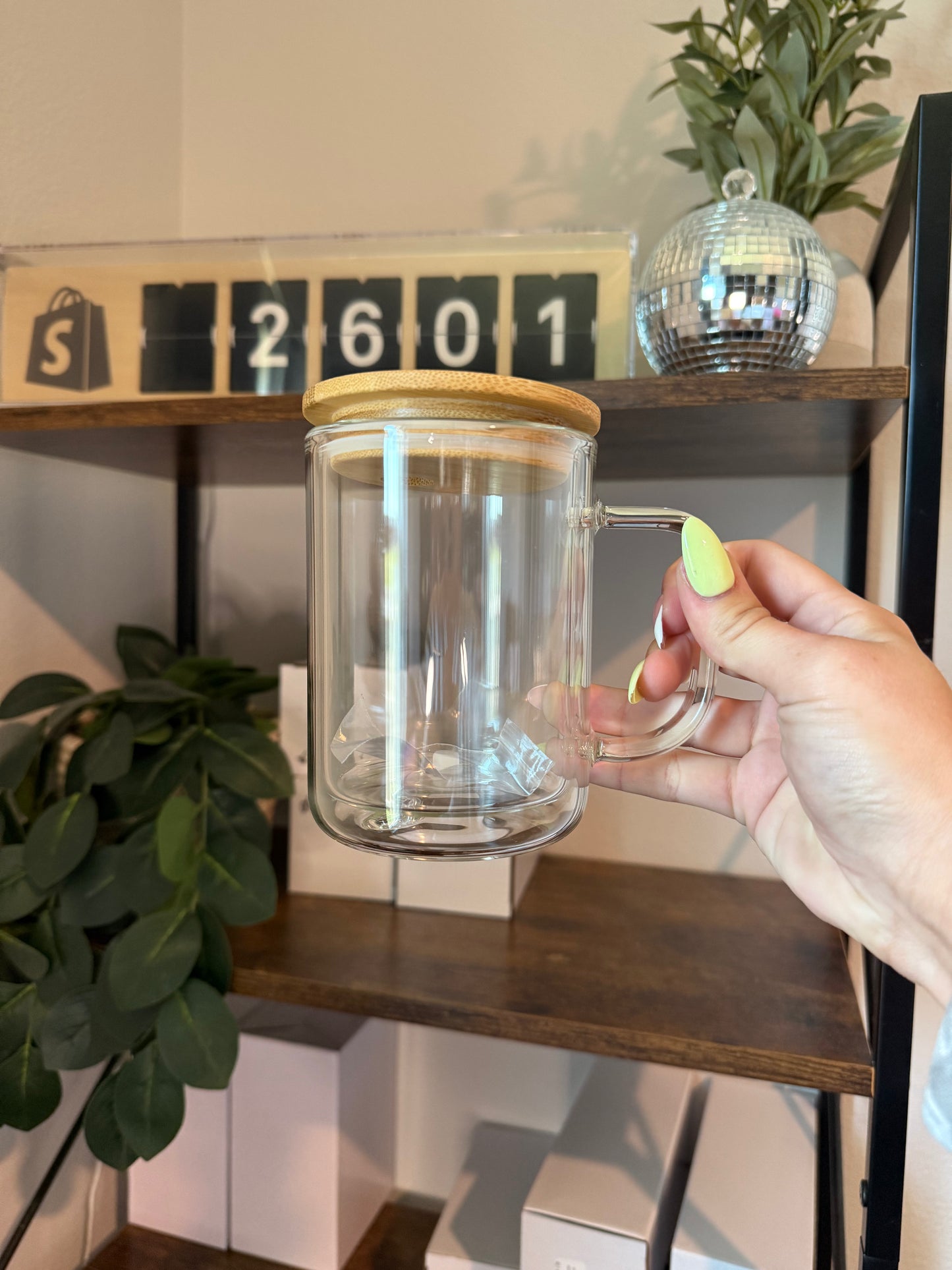 15oz glass handle snow globe