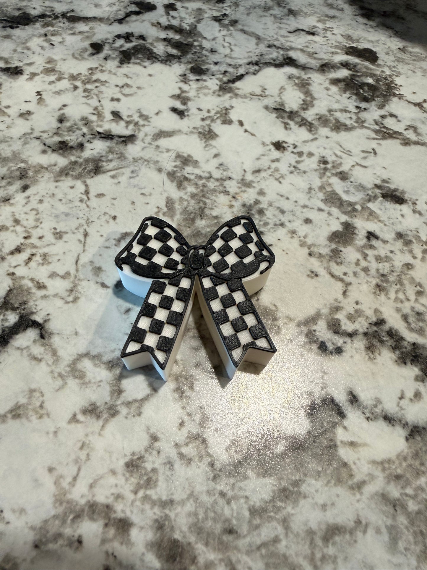 checkered bow topper