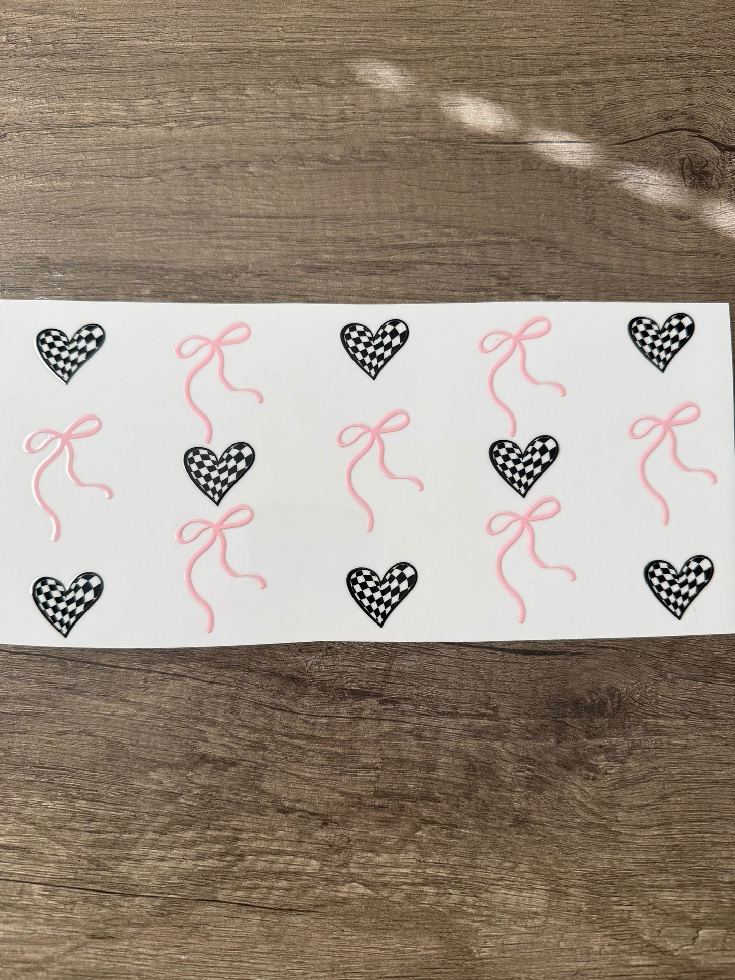 checkered heart decal