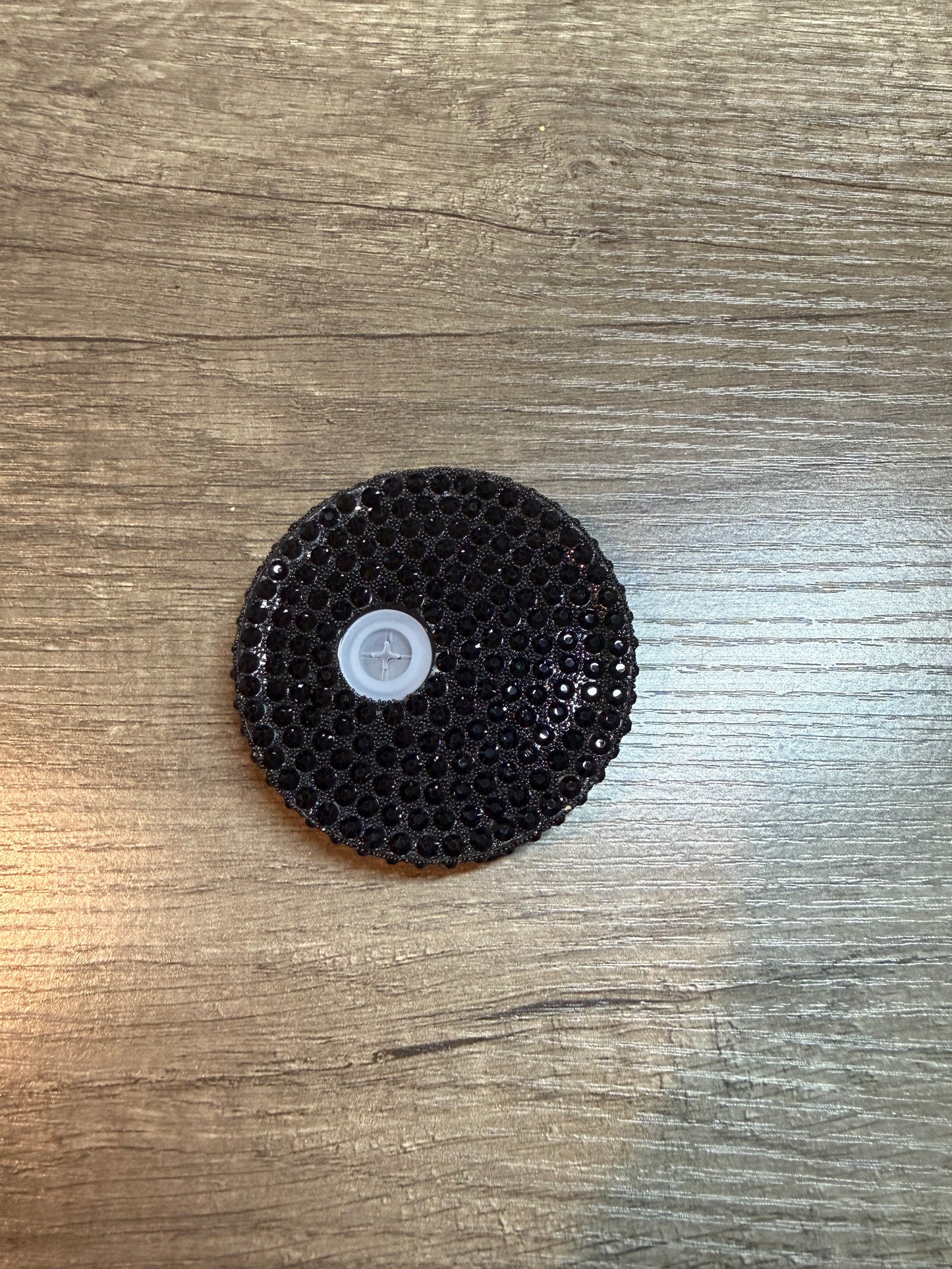 Black rhinestone lid