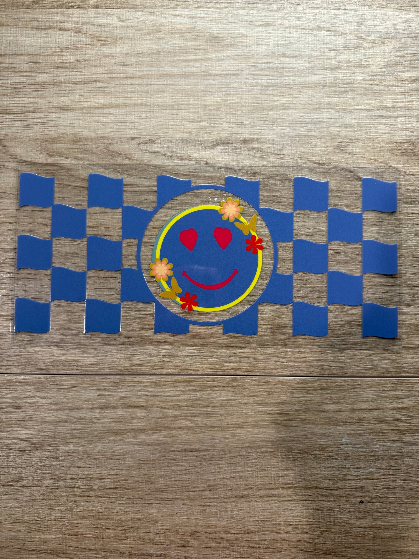 checkered smiley decal