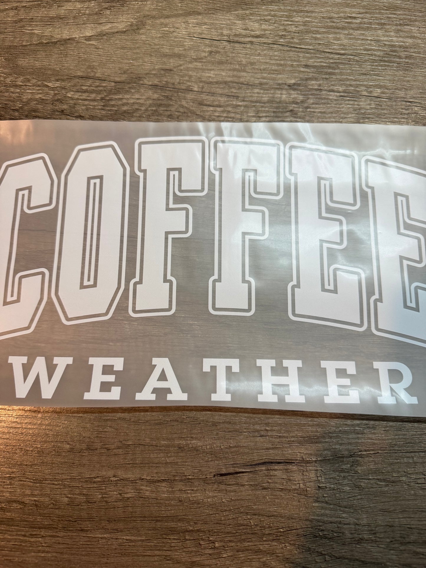 coffee weather white transfer