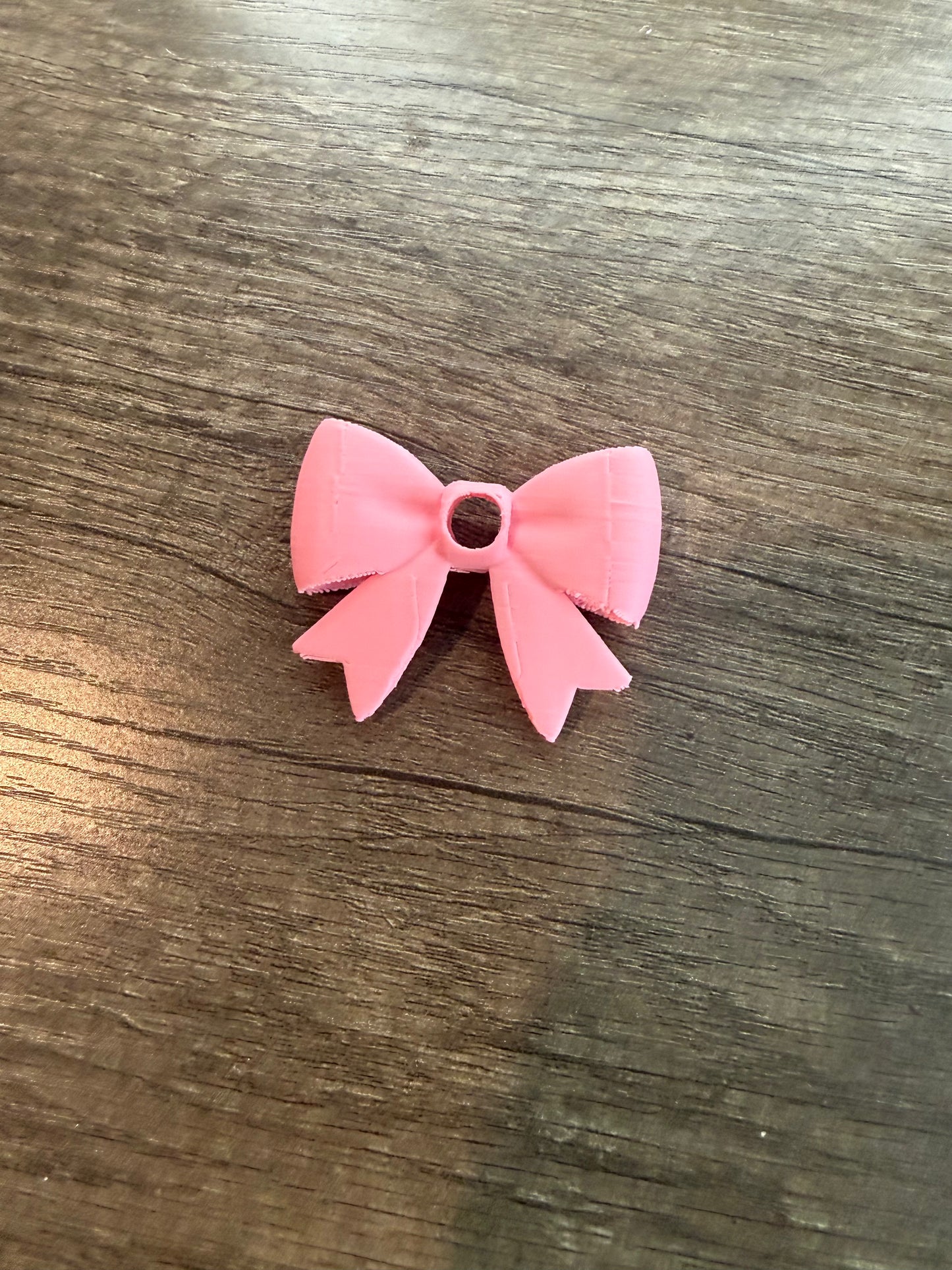 bow straw topper PINK