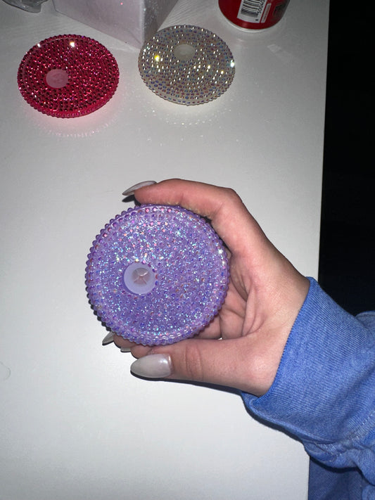 purple rhinestone lid