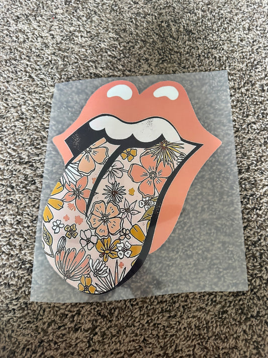 floral tongue out transfer