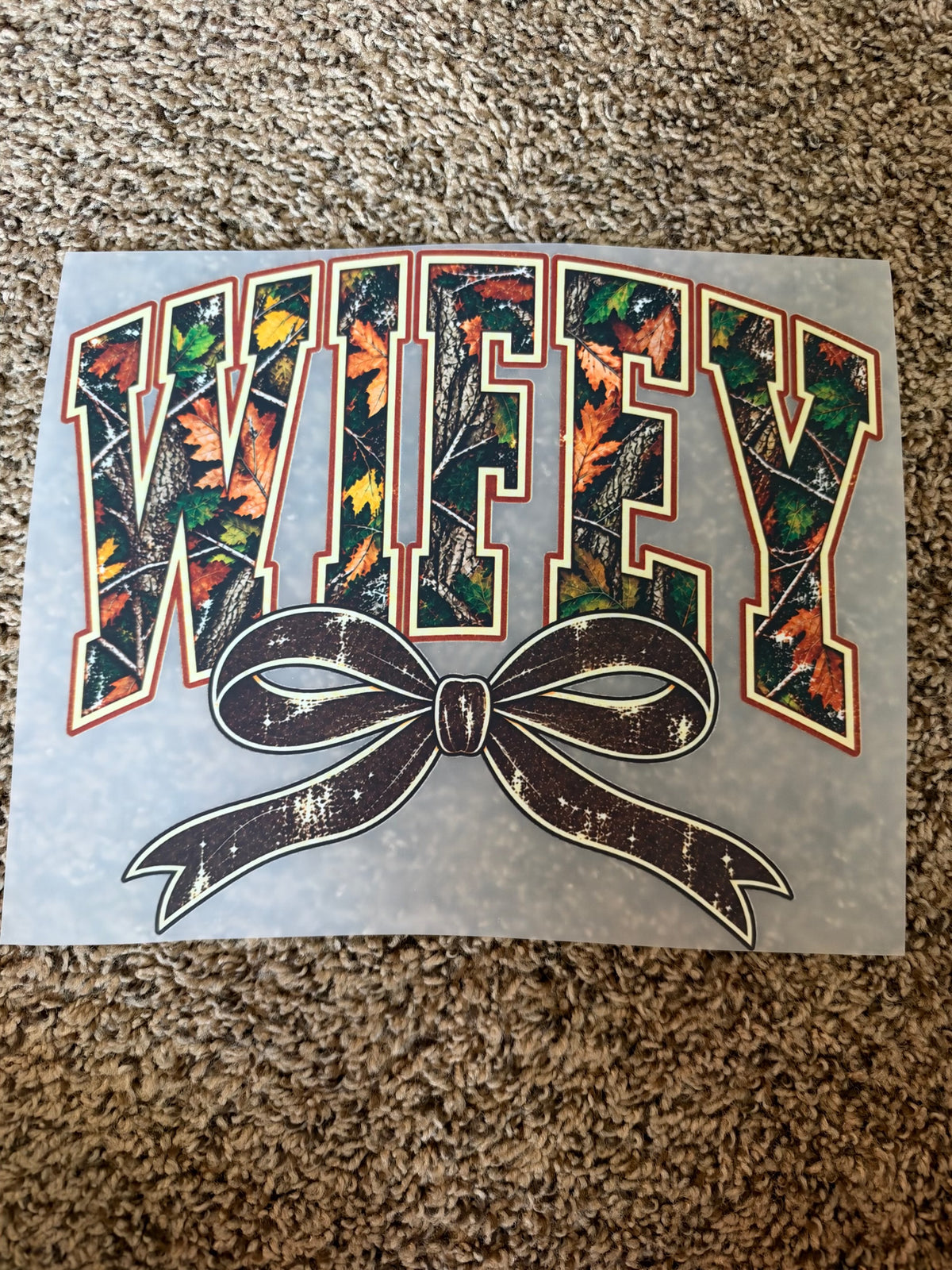 camo wifey with bow transfer