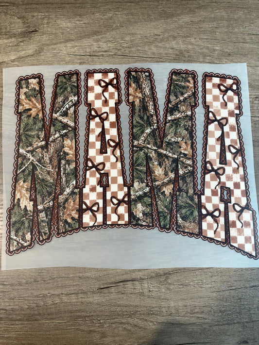 camo and checkered mama transfer