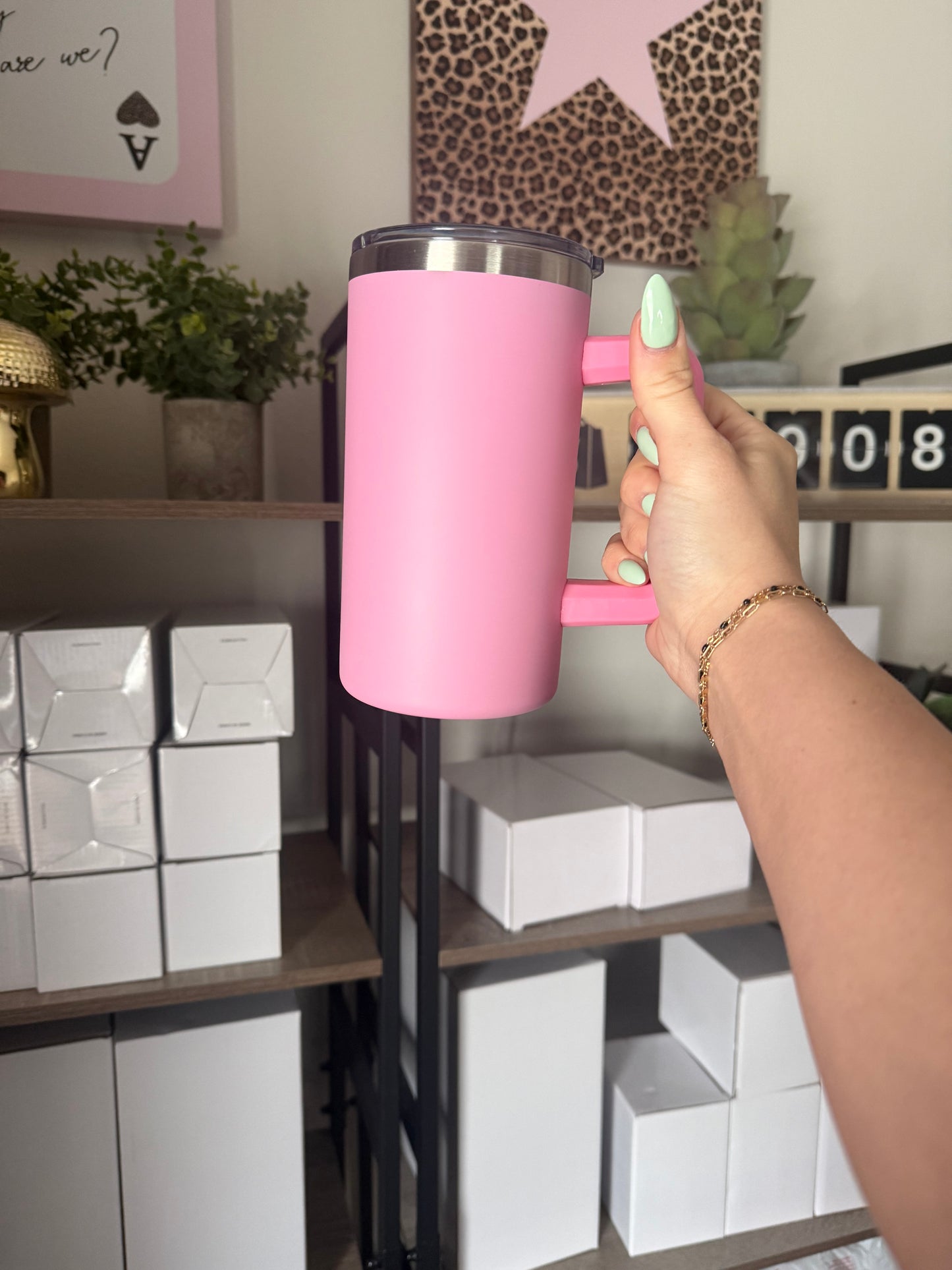 light pink 20oz stainless steel cup