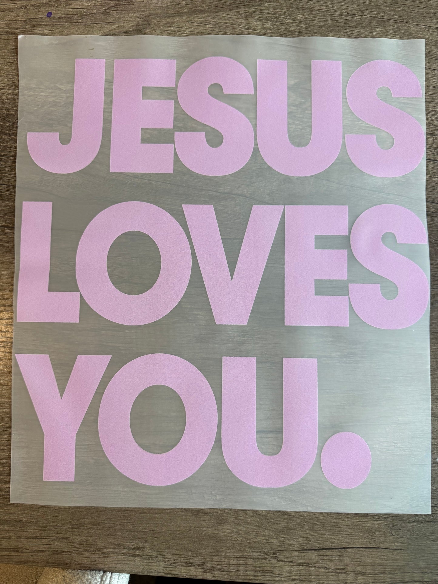 pink jesus loves you transfer