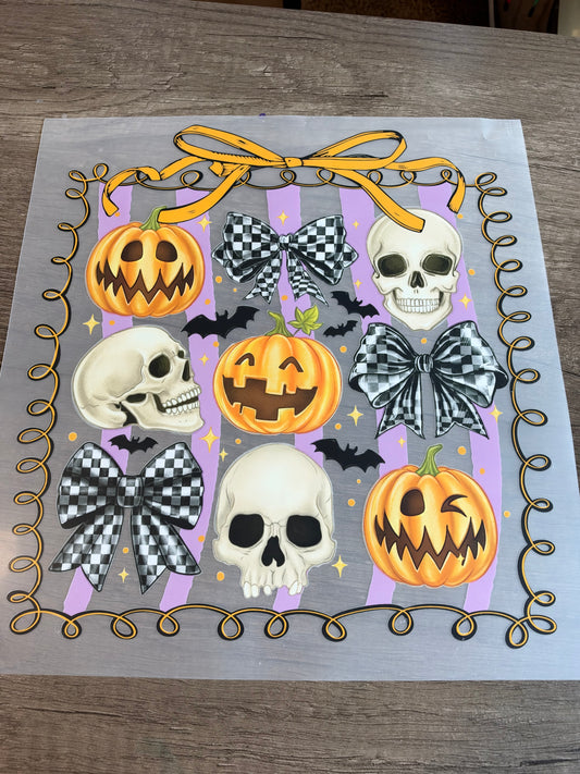 skulls and pumpkins transfer
