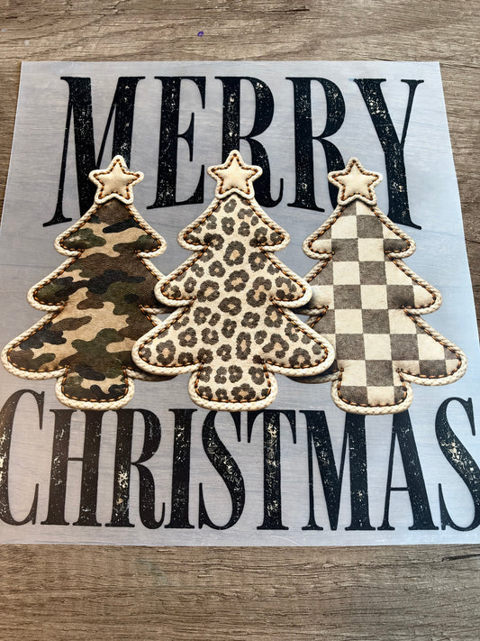 merry christmas patterned transfer