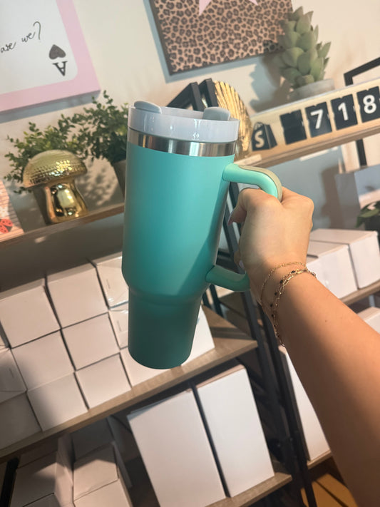 teal 40oz stainless steel cup