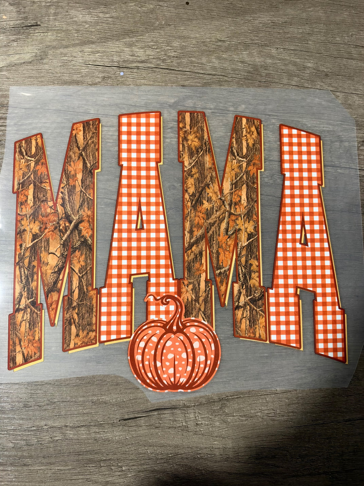 orange camo mama transfer