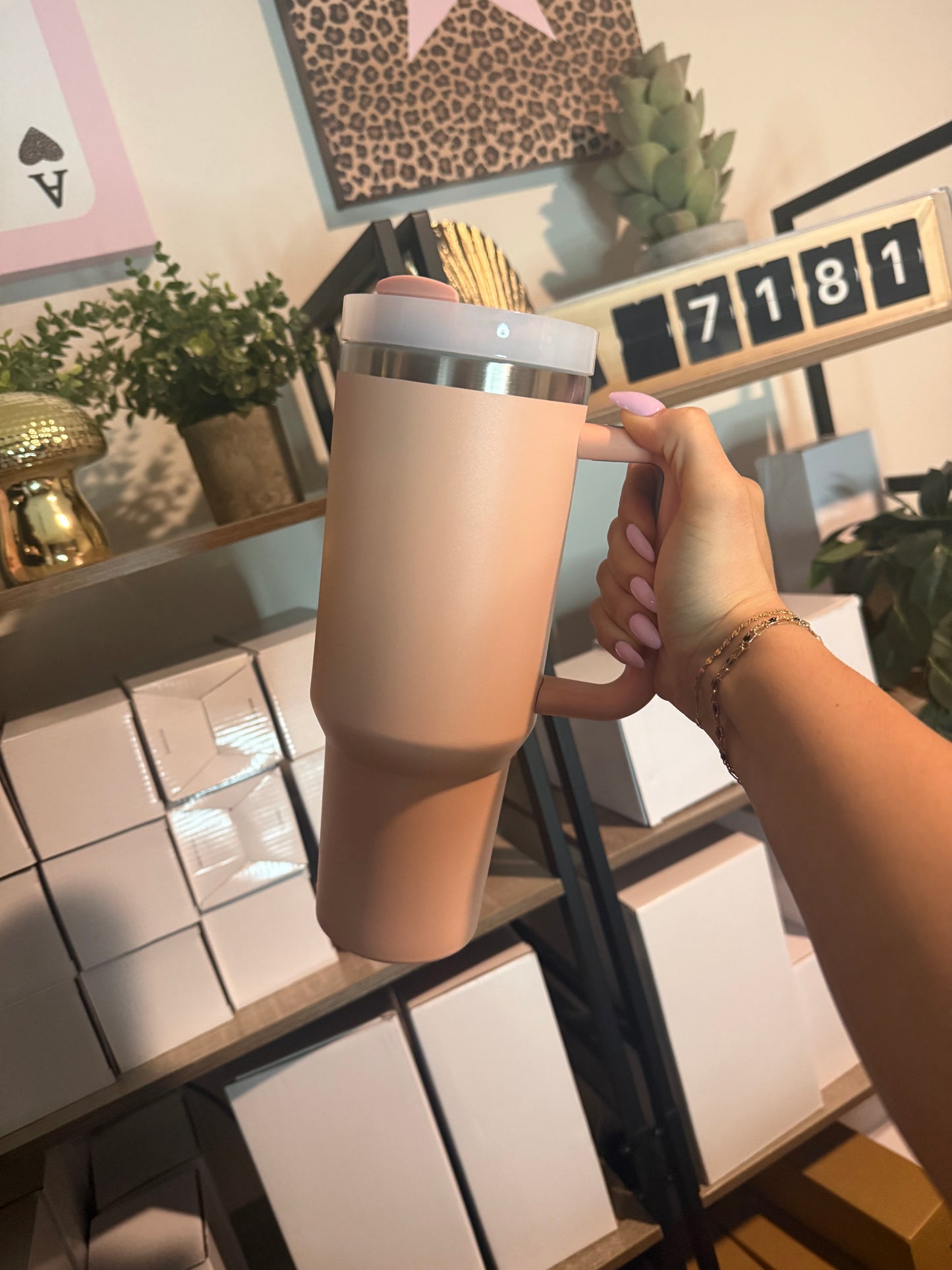 soft pink 40oz stainless steel cup