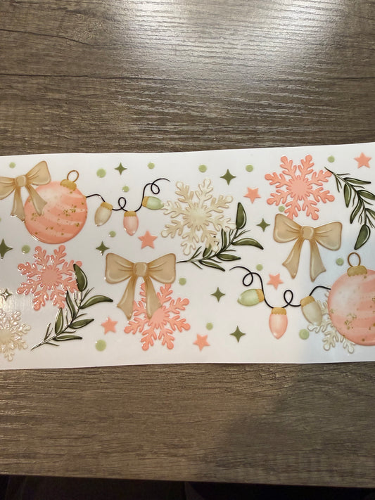 pink christmas decal