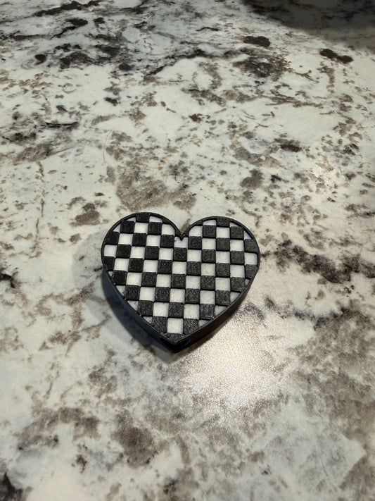 checkered straw topper