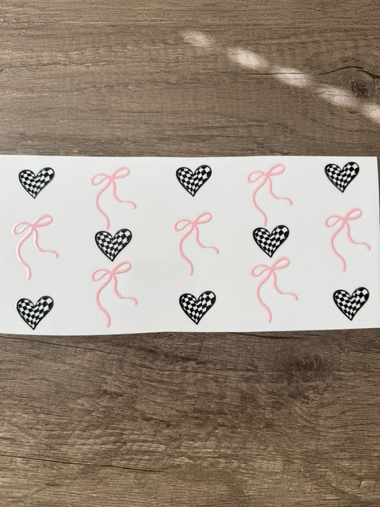 40 oz check heart decal