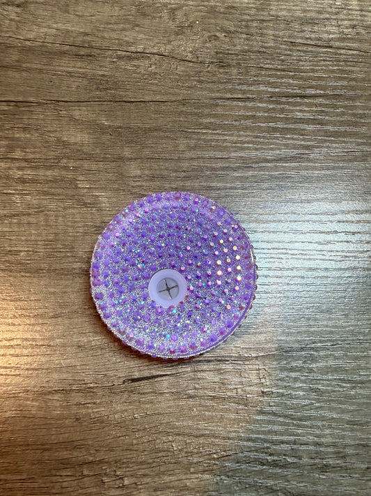 Light purple rhinestone lid