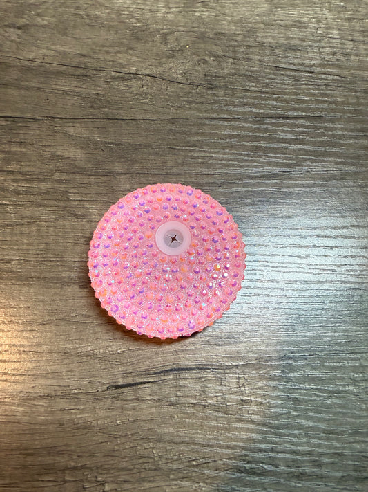 Light pink rhinestones lid