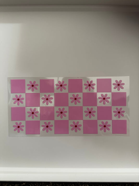 Checkered Flower Decal
