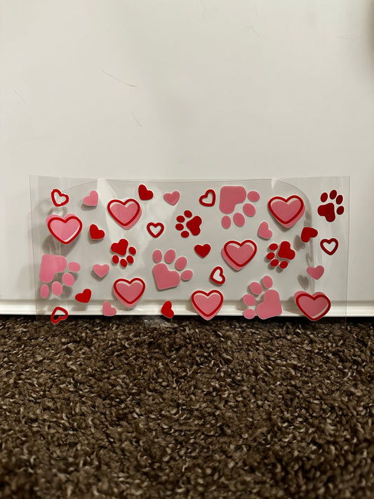 dog heart decal