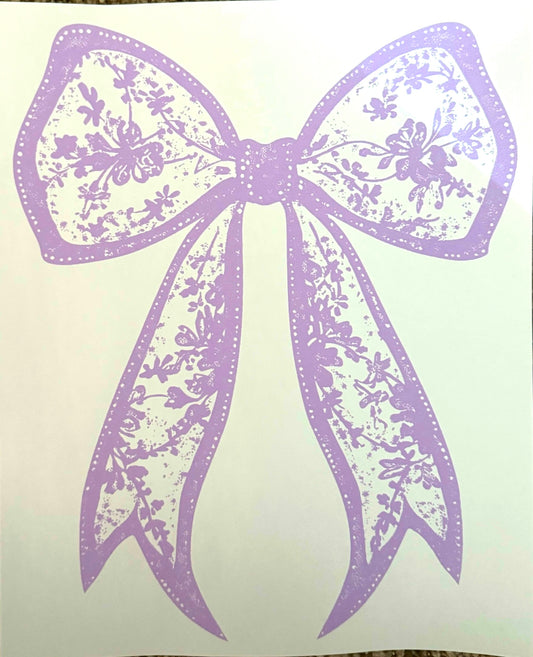 Lavender lace bow transfer