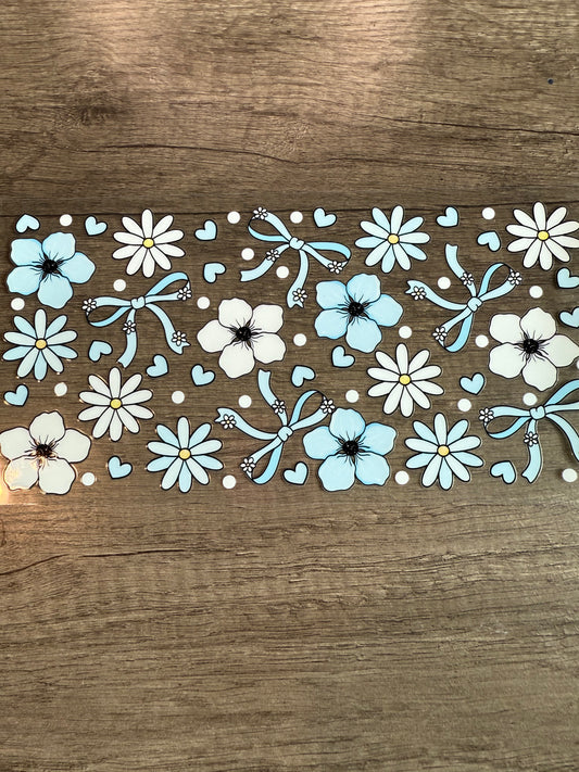 blue flower decal