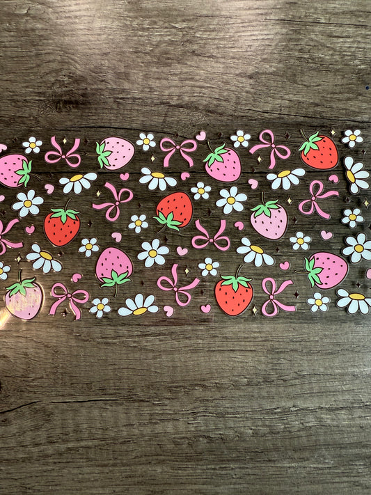 strawberry bow decal