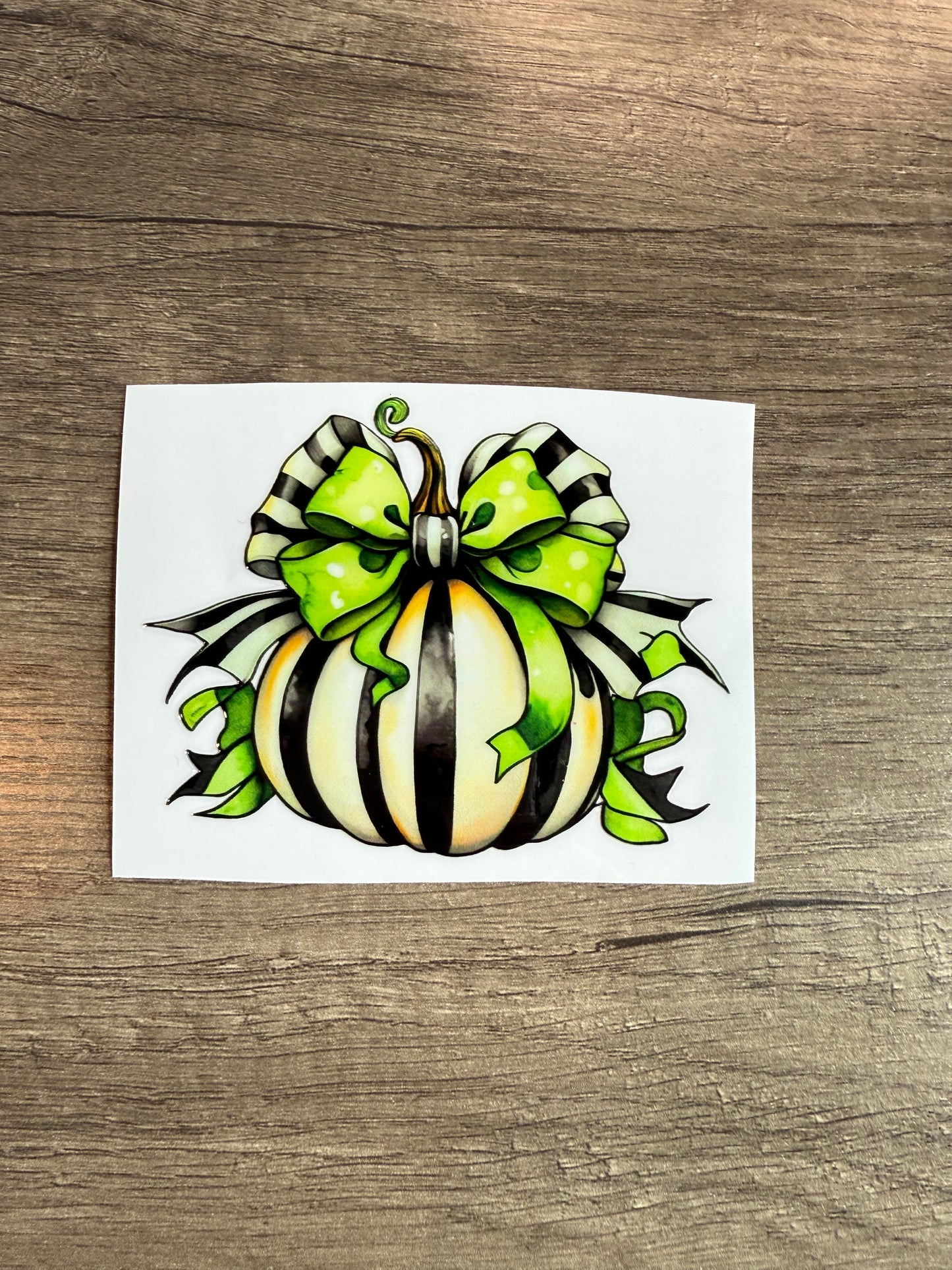 neon pumpkin decal