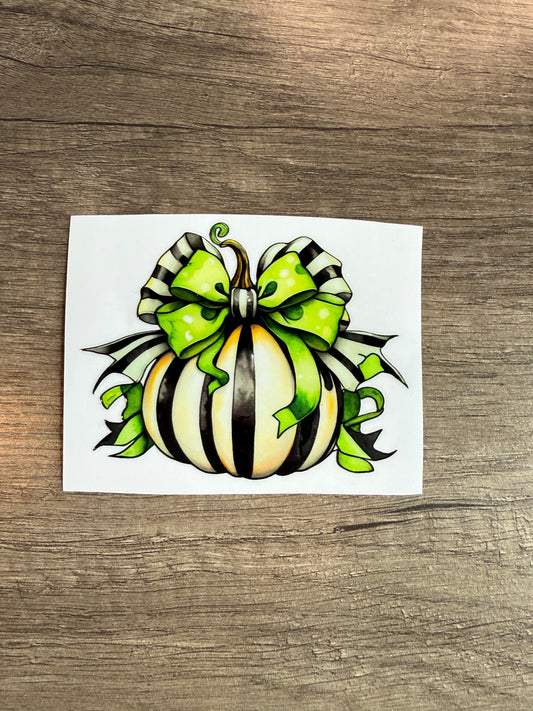 neon pumpkin decal