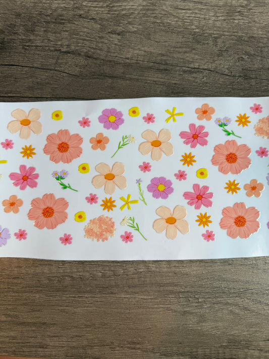 40 Oz  flower decal