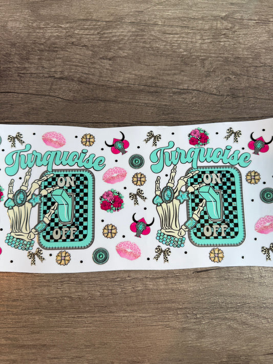 40 Oz turquoise decal
