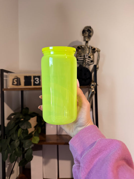 Acrylic neon yellow cup