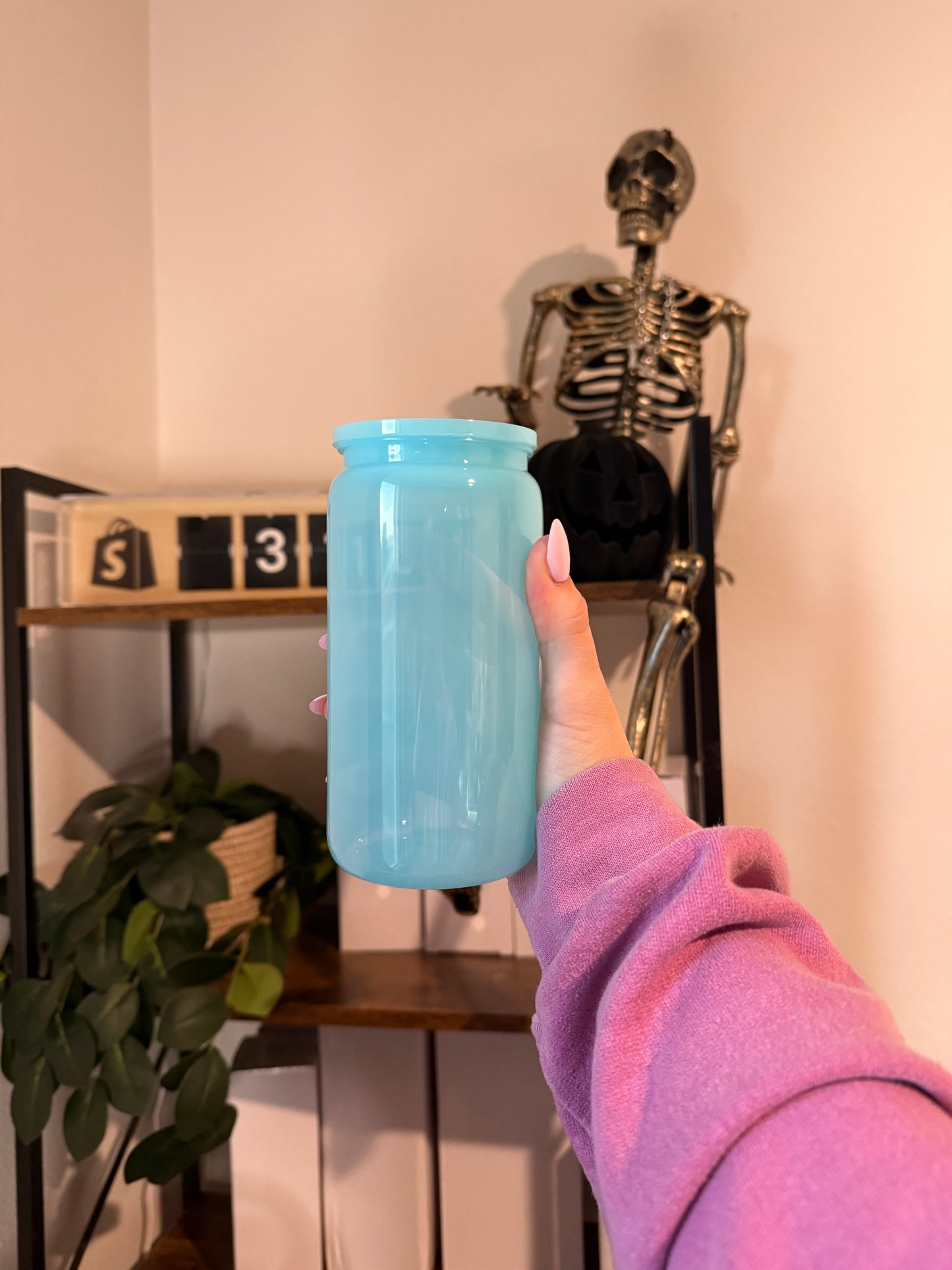 Acrylic light blue cup