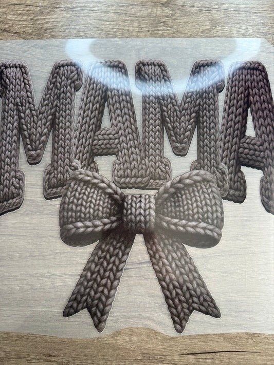 faux black yarn mama transfer