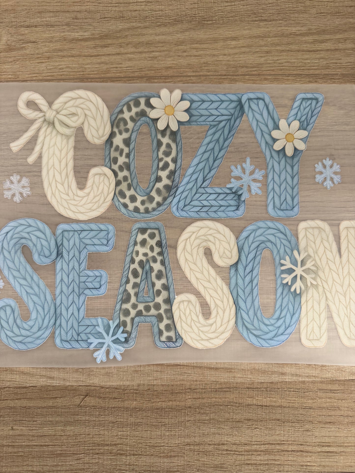 faux yarn cozy transfer