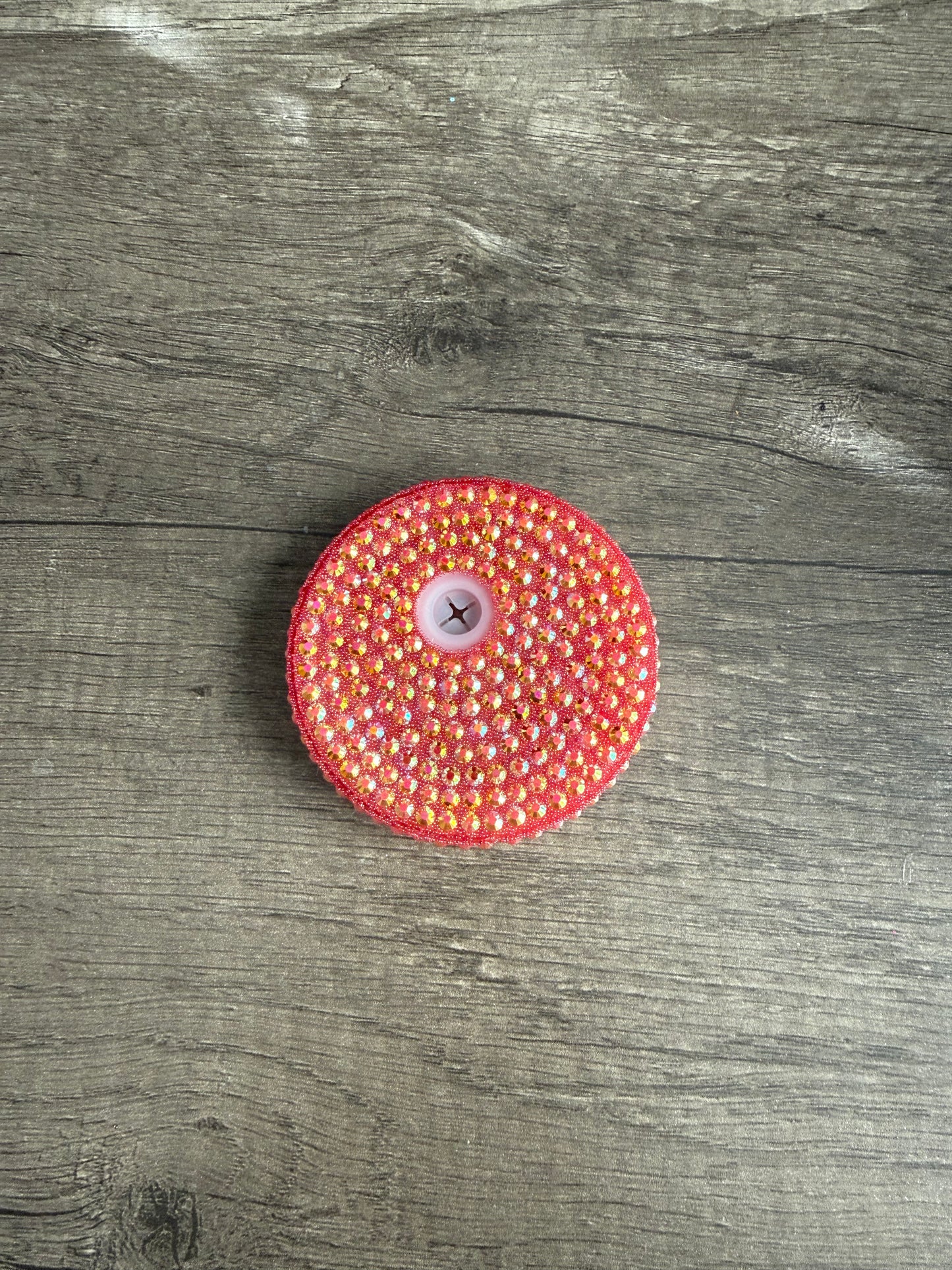 red rhinestone lid