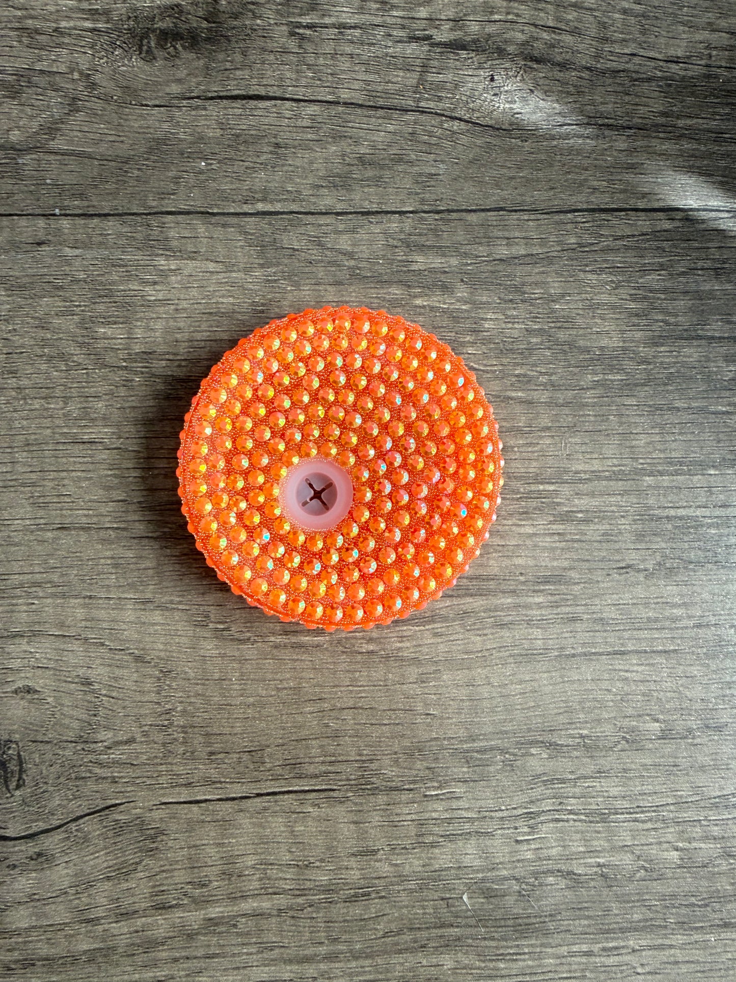 orange rhinestone lid