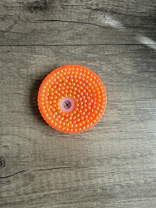orange rhinestone lid