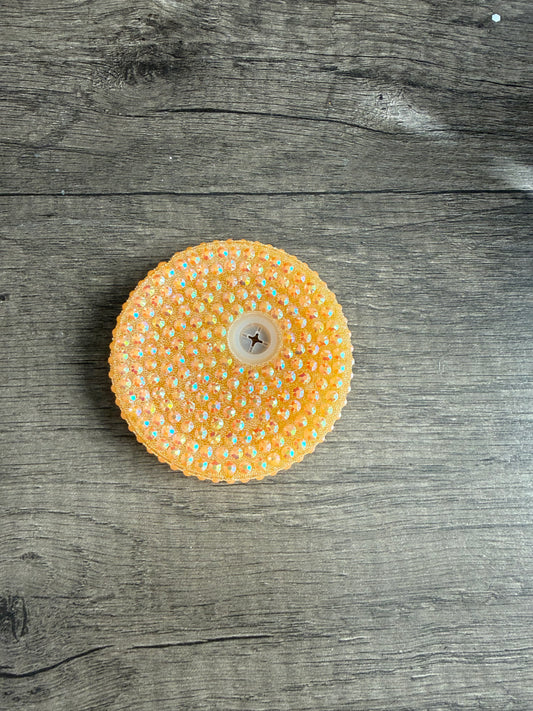 yellow rhinestone lid
