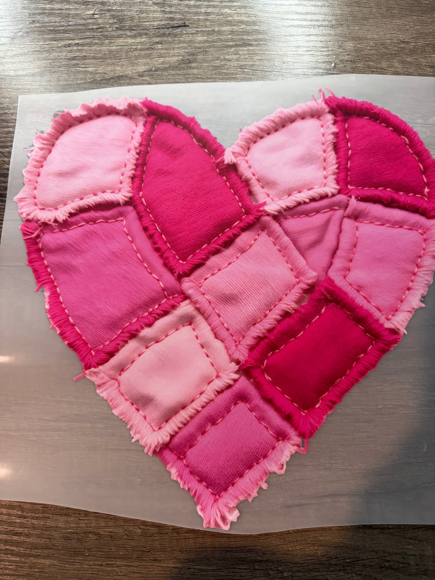 Pink Quilt Heart Transfer